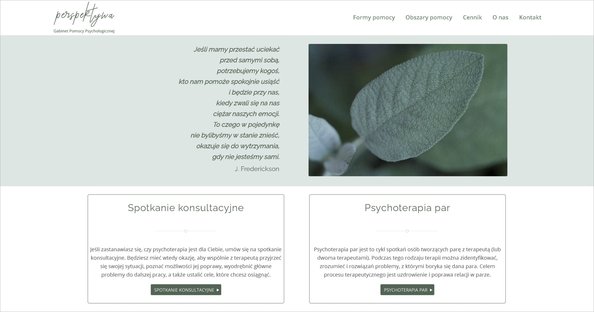 Logotyp i strona internetowa dla gabinetu psychoterapeutycznego